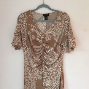 Cream and white patterned dress